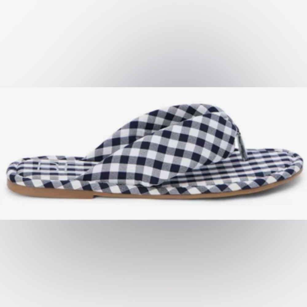 Matisse Beach Collection Navy Blue/White Gingham Slip On Sandals - Size 9 - Picture 9 of 10